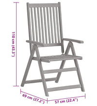 Verstellbare Gartenstühle 3 Stk. mit Auflagen Massivholz Akazie