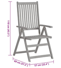 Verstellbare Gartenstühle 3 Stk. mit Auflagen Massivholz Akazie
