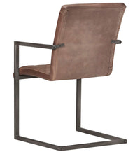 Freischwinger 6 Stk. Braun Echtleder