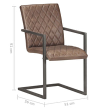 Freischwinger 6 Stk. Braun Echtleder