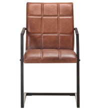 Freischwinger 6 Stk. Braun Echtleder