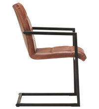 Freischwinger 6 Stk. Braun Echtleder