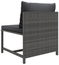 12-tlg. Garten-Lounge-Set mit Kissen Poly Rattan Grau