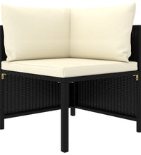 8-tlg. Garten-Lounge-Set mit Kissen Poly Rattan Schwarz