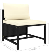 10-tlg. Garten-Lounge-Set mit Kissen Poly Rattan Schwarz