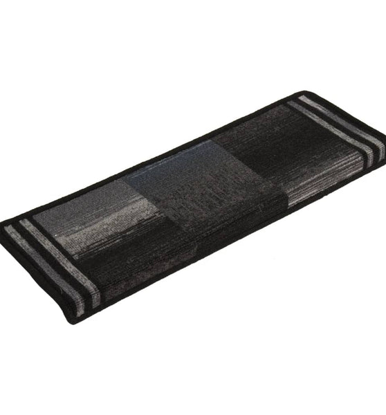 Treppenmatten Selbstklebend 15 Stk. 65x21x4 cm Schwarz und Grau