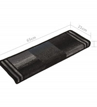 Treppenmatten Selbstklebend 15 Stk. 65x21x4 cm Schwarz und Grau