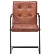 Freischwinger 4 Stk. Braun Echtleder