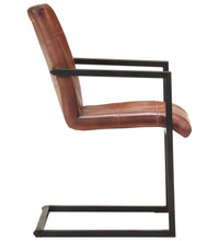 Freischwinger 4 Stk. Braun Echtleder