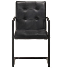 Freischwinger 4 Stk. Schwarz Echtleder