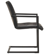 Freischwinger 6 Stk. Schwarz Echtleder