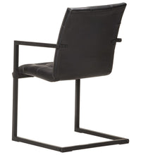 Freischwinger 6 Stk. Schwarz Echtleder