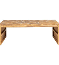 Couchtisch Erosion Teak Massivholz 110x35x38 cm
