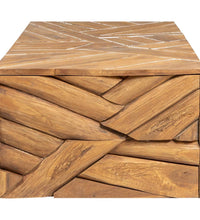 Couchtisch Erosion Teak Massivholz 110x35x38 cm