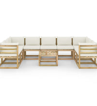 10-tlg. Garten-Lounge-Set mit Kissen Imprägniertes Kiefernholz