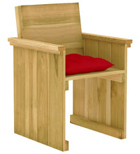 7-tlg. Garten-Essgruppe mit Kissen Imprägniertes Kiefernholz