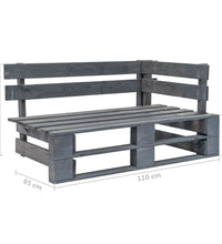 6-tlg. Paletten-Lounge-Set Grau Imprägniertes Kiefernholz