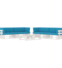 6-tlg. Paletten-Lounge-Set Weiß Imprägniertes Kiefernholz