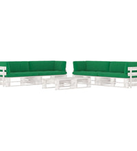 6-tlg. Paletten-Lounge-Set Weiß Imprägniertes Kiefernholz