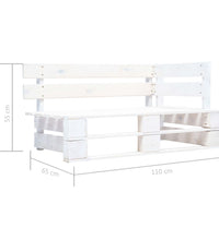 6-tlg. Paletten-Lounge-Set Weiß Imprägniertes Kiefernholz