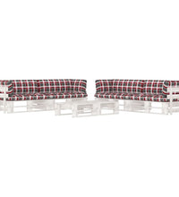 6-tlg. Paletten-Lounge-Set Weiß Imprägniertes Kiefernholz