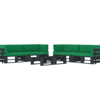 6-tlg. Paletten-Lounge-Set Schwarz Imprägniertes Kiefernholz
