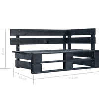 6-tlg. Paletten-Lounge-Set Schwarz Imprägniertes Kiefernholz