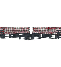 6-tlg. Paletten-Lounge-Set Schwarz Imprägniertes Kiefernholz