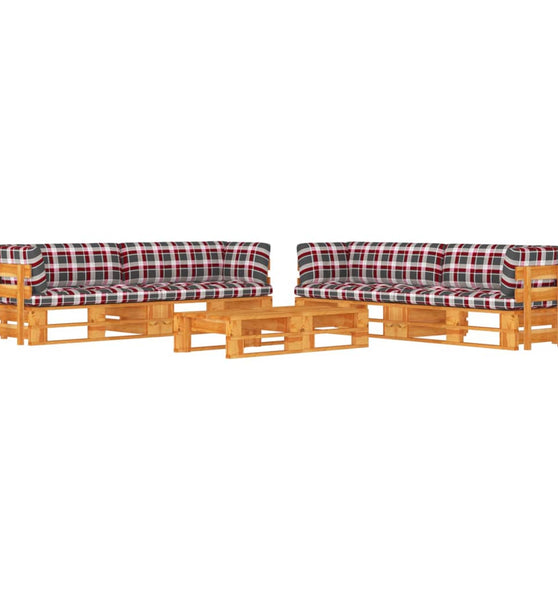 6-tlg. Paletten-Lounge-Set Honigbraun Imprägniertes Kiefernholz