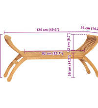 Gartenbank 126 cm Massivholz Teak