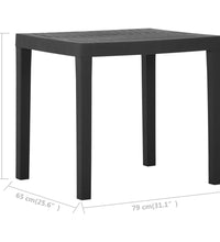 Gartentisch Grau 79x65x72 cm Kunststoff