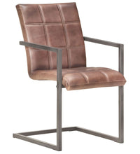 Freischwinger 6 Stk. Braun Echtleder