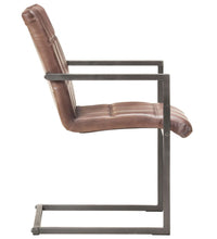 Freischwinger 6 Stk. Braun Echtleder