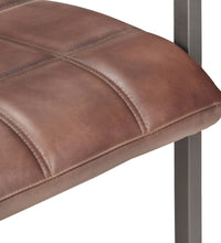 Freischwinger 6 Stk. Braun Echtleder