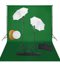 Fotostudio-Set mit Lampen, Schirmen, Hintergrund & Reflektor