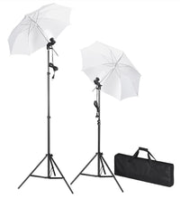 Fotostudio-Set mit Lampen, Schirmen, Hintergrund & Reflektor