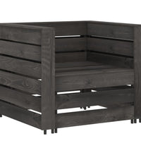 2-tlg. Garten-Paletten-Lounge-Set Kiefernholz Grau Imprägniert