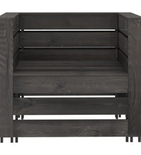 2-tlg. Garten-Paletten-Lounge-Set Kiefernholz Grau Imprägniert