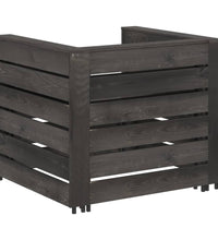 2-tlg. Garten-Paletten-Lounge-Set Kiefernholz Grau Imprägniert