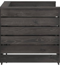 2-tlg. Garten-Paletten-Lounge-Set Kiefernholz Grau Imprägniert