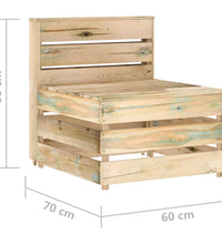 Garten-Mittelsofa aus Paletten Kiefernholz Imprägniert