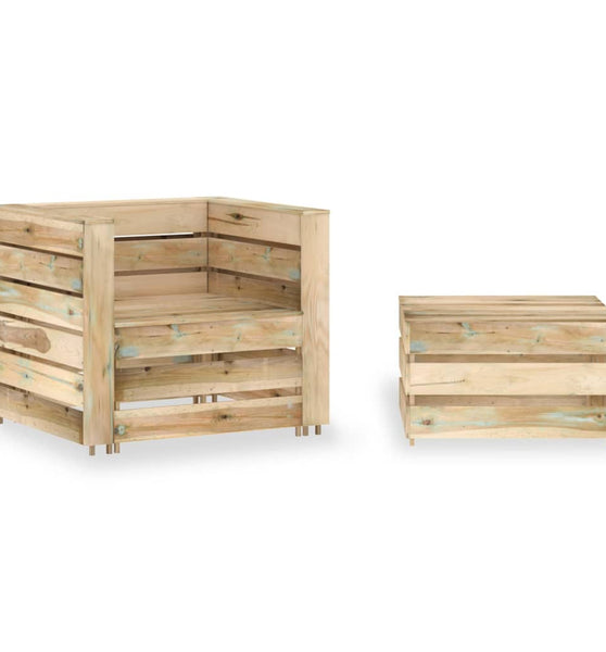 2-tlg. Garten-Lounge-Set aus Paletten Imprägniertes Kiefernholz