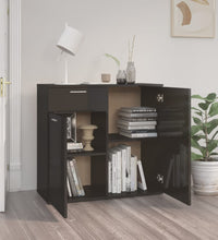 Sideboard Hochglanz-Schwarz 80x36x75 cm Holzwerkstoff