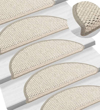 Treppenmatten Selbstklebend Sisal-Look 15 Stk. 56x17x3 Platina