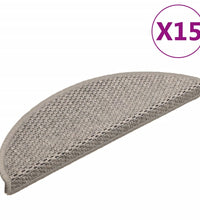 Treppenmatten Selbstklebend Sisal-Look 15 Stk. 56x17x3 Silbern