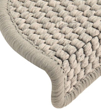 Treppenmatten Selbstklebend Sisal-Look 15 Stk. 56x17x3 Silbern