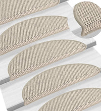 Treppenmatten Selbstklebend Sisal-Look 15 Stk. 56x17x3 Silbern