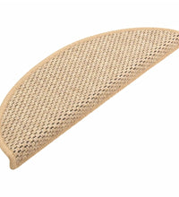 Treppenmatten Selbstklebend Sisal 15 Stk. 56x17x3 cm Hellbeige