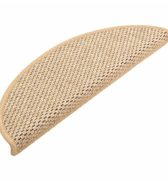 Treppenmatten Selbstklebend Sisal 15 Stk. 56x17x3 cm Hellbeige