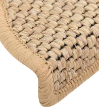 Treppenmatten Selbstklebend Sisal 15 Stk. 56x17x3 cm Hellbeige